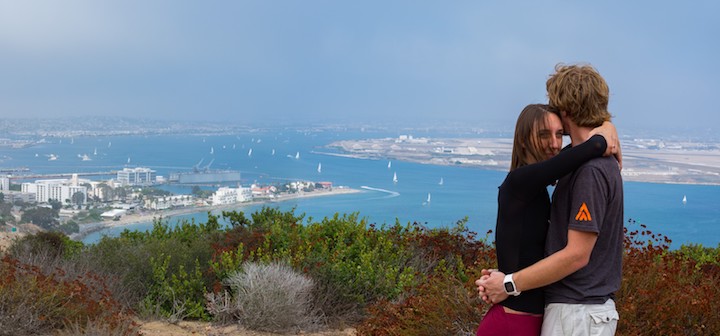 Photo of Elaine and Ben overlooking San Diego Harbor